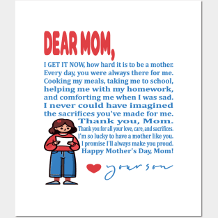 Child's Heartfelt Gratitude to Mom Posters and Art